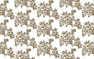 Brown Floral Pattern on a White Background vector