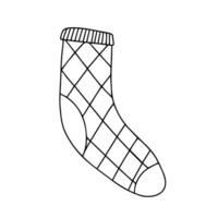 Doodle checkered sock vector illustration