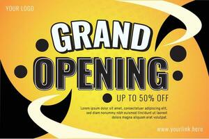 Grand opening banner template with special discount price vector