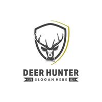 Deer Hunter logo design vector template