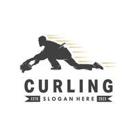 Curling Vector logo design template