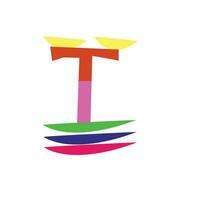T letter logo design template vector image