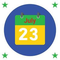 July daily Calendar Icon vector