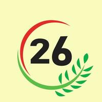 Circle leaf 26 number image vector