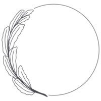 ligne art feuille couronne png