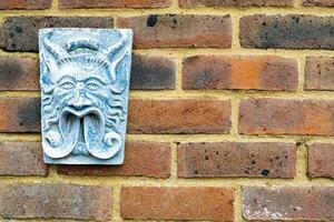 texture background of red brick wall photo