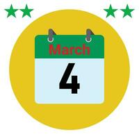 March 4 daily Calendar Icon vector