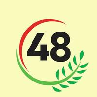 48 Circle leaf number image vector