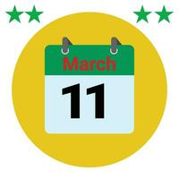 March 11 daily Calendar vector