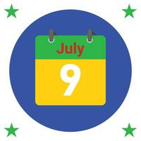 July daily Calendar Icon vector