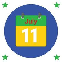 July daily Calendar Icon vector