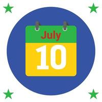 julio diario calendario icono vector