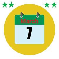 March daily Calendar Icon vector