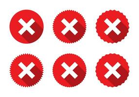 X cross mark icon vector set collection. Reject, decline, fail sign symbol in flat style