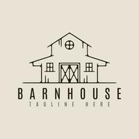 barn house line art logo vector illustration template design.