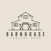 barn house line art logo vector illustration template design.