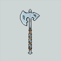 Pixel art illustration axe. Pixelated axe tools. axe weapon and tools icon pixelated for the pixel art game and icon for website and video game. old school retro. vector