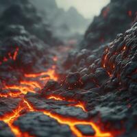 Ai generated content. Inferno Unleashed The Fiery Power of a Volcanic Eruption photo