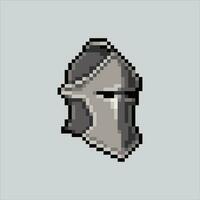 píxel Arte ilustración Caballero casco. pixelado guerra casco. Caballero medieval casco icono pixelado para el píxel Arte juego y icono para sitio web y vídeo juego. antiguo colegio retro vector