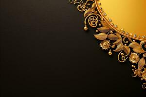 Gold jewelry diwali background, AI Generated photo