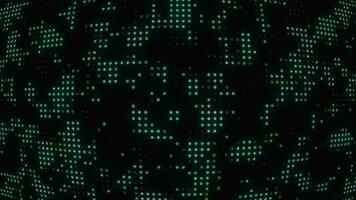 Animated abstract technology dark background. glowing random dots and grid. data, hi-tech concept. virtual space. Looped stock animation motion graphics design. footage for backdrop, wallpaper video