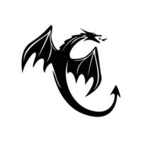 dragon silhouette logo template vector illustration. mythology monster sign and symbol.