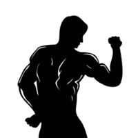 muscle man silhouette design. fitness training sign and symbol. vector