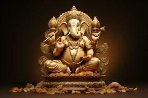 Ganesha idol diwali background, AI Generated photo