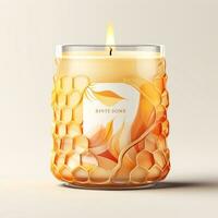 beautiful Honeycomb patterned candle label watercolor clipart illustration, AI Generated, AI Generated photo