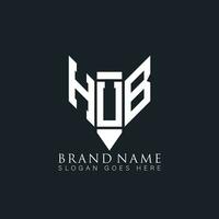 HUB letter logo. HUB creative monogram initials letter logo concept. HUB Unique modern flat abstract vector letter logo design.