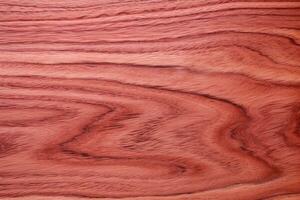 bubinga madera conocido para sus rojizo rosado color y pronunciado grano madera textura, ai generado foto