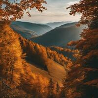 de otoño panorámico paleta follaje en octubre. ai generado contenido foto