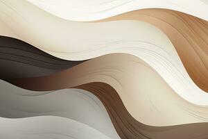Simple abstract brown gray background with waves. Generative AI photo
