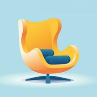 Modern armchair, minimalistic illustration in flat style. Generative AI photo