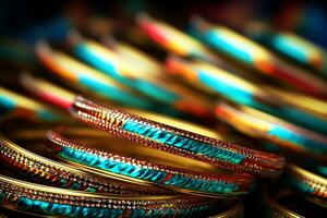 Traditional bangles diwali background, AI Generated photo