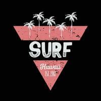 Vector illustration on the theme of surfing hawaii beach. t-shirt graphics, poster, banner, flyer, print and postcard