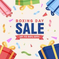 Boxing day sale vector illustration,boxing day sale background with gift boxes. Vector eps 10