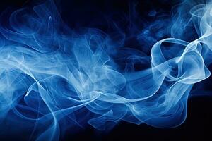 Simple abstract blue and black background with smoke effect. Generative AI photo