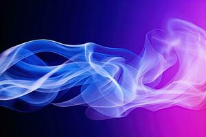 Blue purple gradient abstract background with smoke, neon, glow effect. Generative AI photo