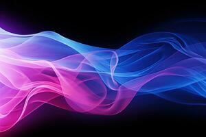 Blue purple gradient abstract background with smoke, neon, glow effect. Generative AI photo