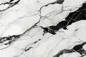 Marble texture, background, surface, black and white color. Generative AI photo