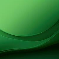 Simple empty green background, wavy lines, gradient. Generative AI photo