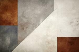 Abstract geometric gray brown background, empty space for design. Generative AI photo