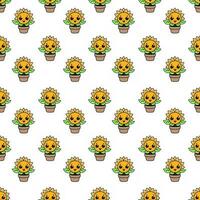 Beautiful seamless sunflower pattern design for decorating, backdrop, fabric, wallpaper and etc. vector