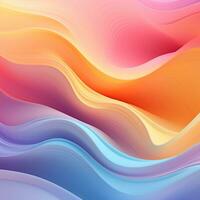 Multicolored gradient background. Abstract lines, waves, liquid effect, plastic, fabric. Banner, poster, wallpaper. Generative AI photo