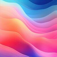 Multicolored gradient background. Abstract lines, waves, liquid effect, plastic, fabric. Banner, poster, wallpaper. Generative AI photo