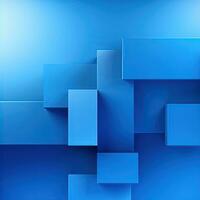 Simple geometric blue background for design, cubes, blocks, square. Generative AI photo