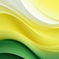 Simple yellow green background, wavy lines, gradient. Generative AI photo