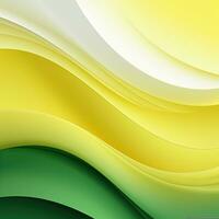 Simple yellow green background, wavy lines, gradient. Generative AI photo