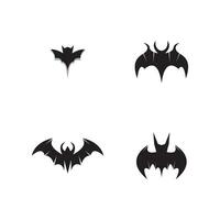 Flying bat silhouette logo design vector template illustration